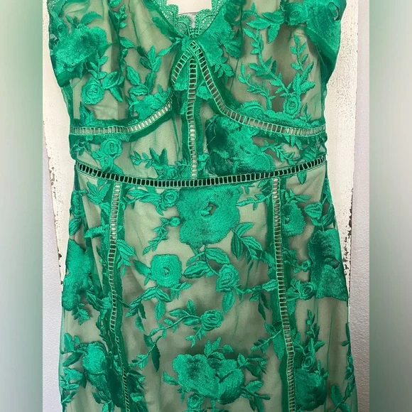 Lulu Deeply Cherish Green Lace Dress sz XS - Picture 6 of 11